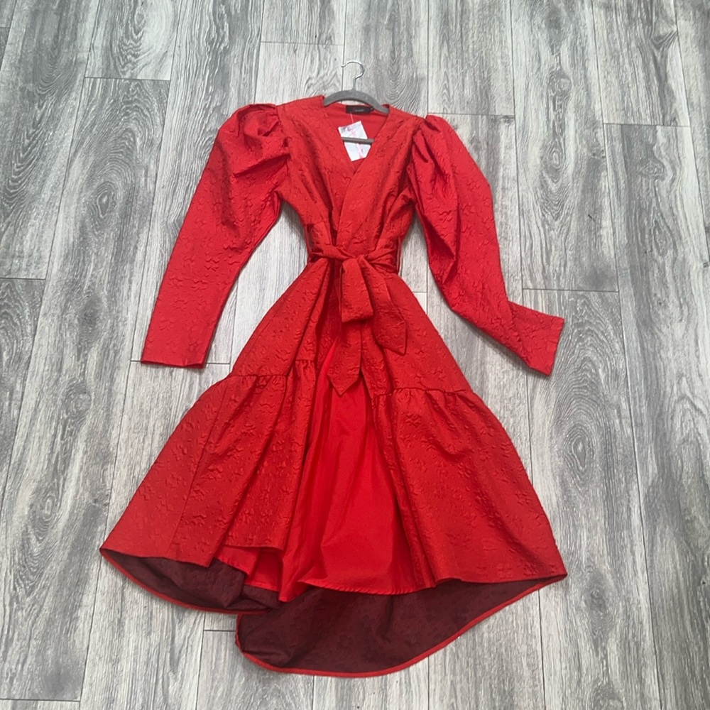 Preppy Red Puffy Dress